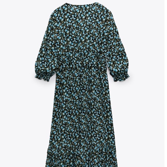 Zara Floral 3/4 Sleeve Dress Size L (B) - Picture 4 of 5